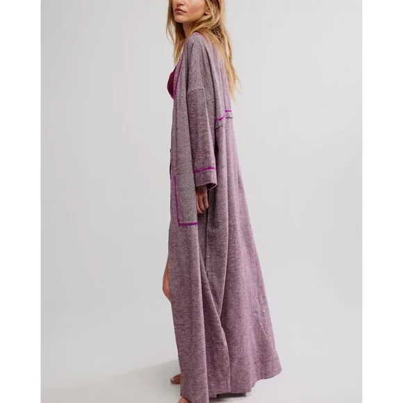 FREE PEOPLE Close To Home Flannel Robe / Cactus Flower